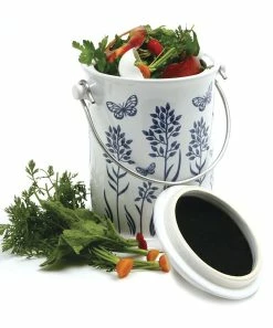 Norpro | White & Blue Floral 2.9-L Compost Keeper