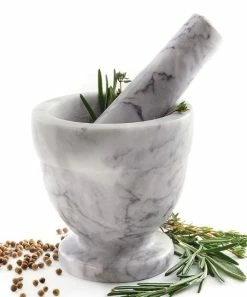Norpro | Light Gray Marble Mortar & Pestle