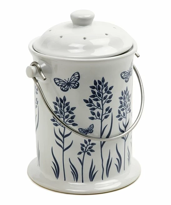 Norpro | White & Blue Floral 2.9-L Compost Keeper - Image 2